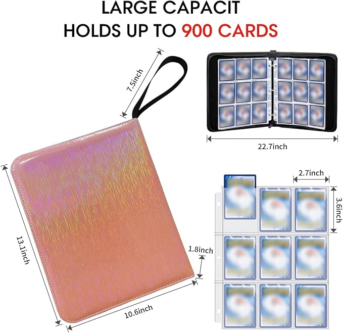 Sparkly Trading Card Binder 9-Pocket Zippered - Image 2