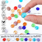 50PCS Mini Glass Gems, Sea Blue Mancala Stones Flat Bottom Marble Beads - Image 5