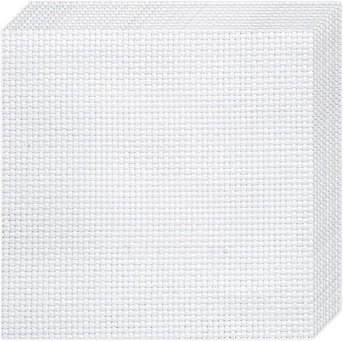 10 PCS White Aida Cloth 14 Count Cross Stitch Fabric | Pre-Cut Squares Fabric by Nitelemn