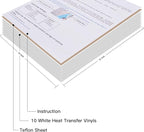 JANDJPACKAGING White Heat Transfer Vinyl HTV Bundle 10"x12"- 10 Pack of Premium - Image 2