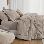 Love's cabin Queen Comforter Set Burlwood, 7 Pieces Queen Bed in a Bag - Image 3