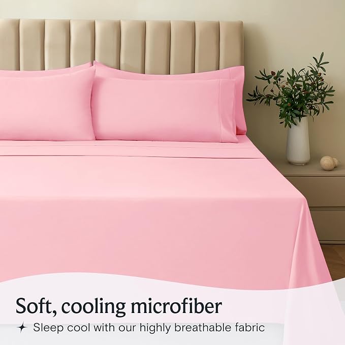 LuxClub 5 PC Split King Sheet Set, Deep Pockets Wrinkle Free Cooling Bed Sheets - Image 3