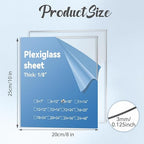 2 Pack Clear Plexiglass Sheets 1/8 inch Thick 8×10In Custom Size Plexiglass - Image 2