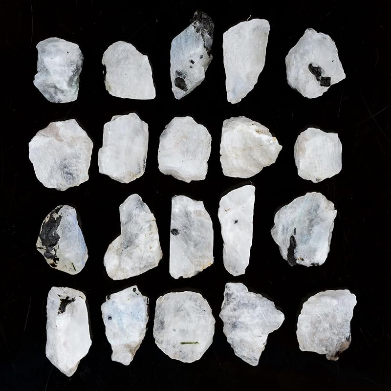 ColouredRocks 20pcs. Tourmilated Moonstone Crystals, Raw Stones, Rough Gemstones - Image 2