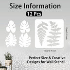 INFUNLY 12PCS Leaf Wall Stencils Reusable Plant Pattern Stencils Painting - Image 2