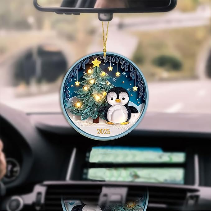 Penguin Acrylic Ornament, Penguin Ornament, Christmas Ornament Penguin - Image 3