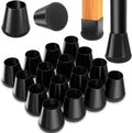Chair Leg Floor Protectors Extra Small 16 Pcs,Silicone Chair Leg Protectors for Hardwood Floors/Tiles,360°Wrapped Felt Bottom to Prevent Scratch and Reduce Noise, Round Black