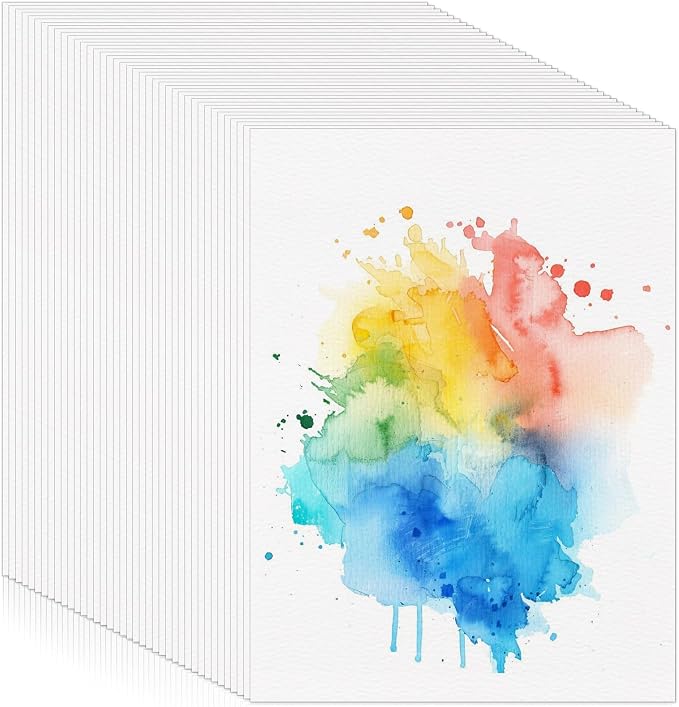 300 Sheets Watercolor Paper 8.5 x 11, 140 lb/300 GSM Cold Press Watercolor by Prudiut