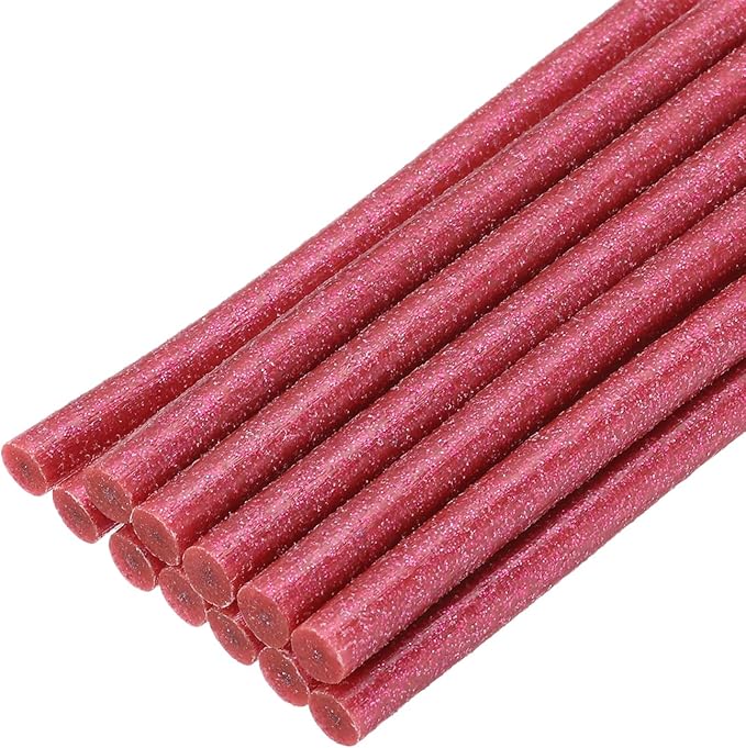 uxcell Mini Hot Glue Sticks for Glue Gun 7mm x 100mm Glitter Rose 12pcs by uxcell