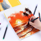 Watercolor Paper Pad 9x12, 140lb/300gsm Cold Press Drawing Paper, 20 Sheets - Image 6