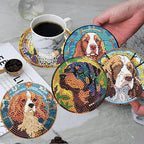 ijbnhd 8 PCS Dog Diamond Art Coasters Kit Diamond Painting Coasters | Dog - Image 4