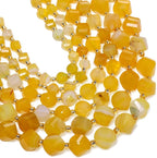 42pcs Natural Yellow Striped Agate Stone Beads by Yochus