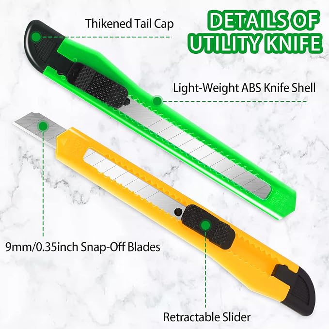 4 Pack Box Cutter, 9mm Snap-off Utility Knife, Box Cutter Retractable - Image 4