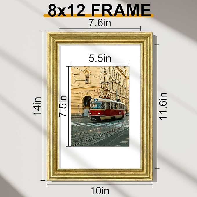 Vittanly 8x12 Picture Frames Set of 2, Ornate Vintage Photo Frame - Image 2