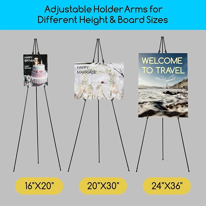 MEEDEN Easel Stand for Painting and Display: 63" Art Metal Easel Sign Stand - Image 4