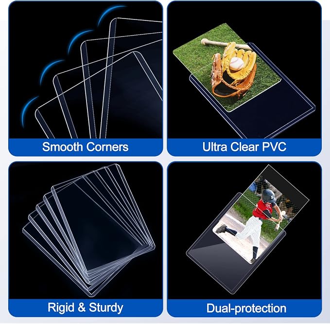 48 Count Card Sleeves Hard Plastic, Sooez 35PT Card Holder, Rigid Card Case - Image 5
