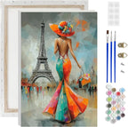 Lxmsja Elegant Woman Paint by Numbers Kit by Lxmsja