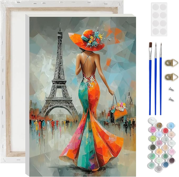 Lxmsja Elegant Woman Paint by Numbers Kit by Lxmsja
