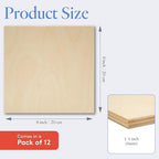 6 mm Baltic Birch Plywood 1/4 x 8 x 8 Inch, Box of 12 B/BB Grade Craft Wood - Image 2