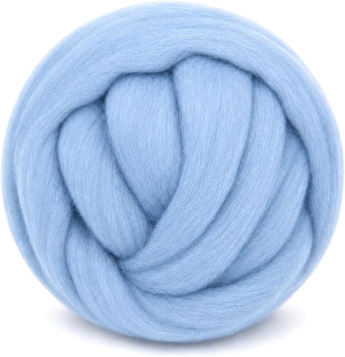 3.53oz Wool Roving: Needle Felting Wool White Roving Wool Felting Supplies Pure by Gipony