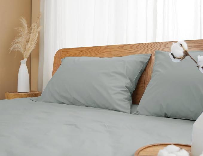 Pillow Cases, Standard Queen Size Cotton Percale Weave Pillowcases, Pre-Shrunk - Image 7