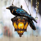 Raven Gothic on Lantern 2D Acrylic Suncatcher, Halloween Decor Indoor Faux - Image 5