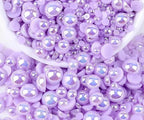 2000PCS AB Color Imitation Half Round Pearls Bead Loose Beads Gems, Mixed Sizes by UYTRDVG