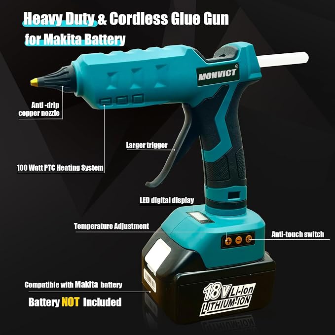 MONVICT Cordless Glue Gun for Makita 18V Battery - Image 3