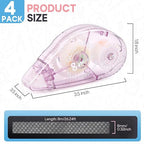 4 Pack Double Sided Tape Roller, Double Sided Adhesive Scrapbook Tape - Image 2