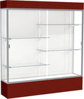 Waddell Spirit Lighted Floor Display Case, Satin Finish, Maroon Base and Top by WADDELL
