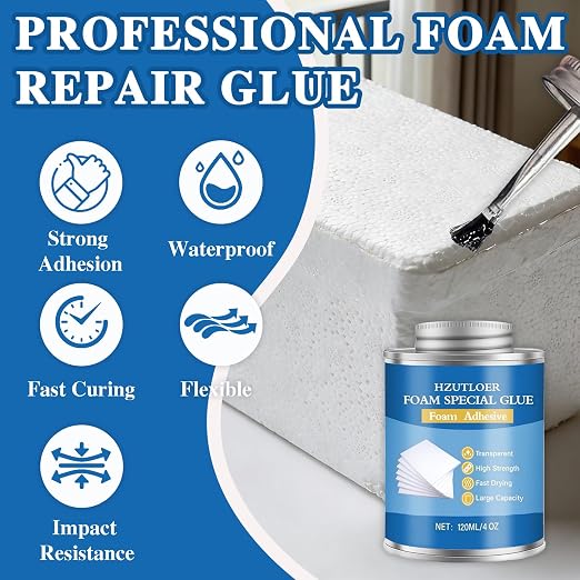 4OZ Foam Glue with Brush, High Strength Clear Foam Adhesive - Image 2