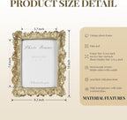 Cuspin Gold Picture Frames 6x8 Frame, Vintage Ornate Palm Leaves Textured - Image 5