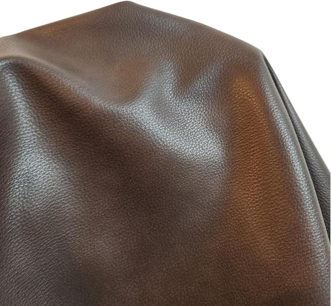NAT Leathers | Cacao Brown Pebblegrain 2 Tone Fenice Soft Faux Vegan Leather PU by NATLeathers