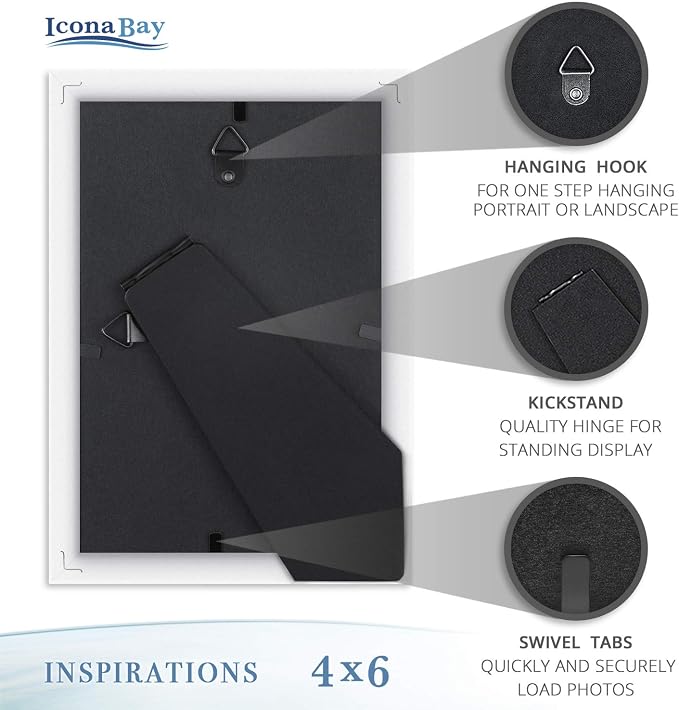 Icona Bay 4x6 Picture Frames, 6 Pack, Contemporary, Inspirations | These Icona - Image 8