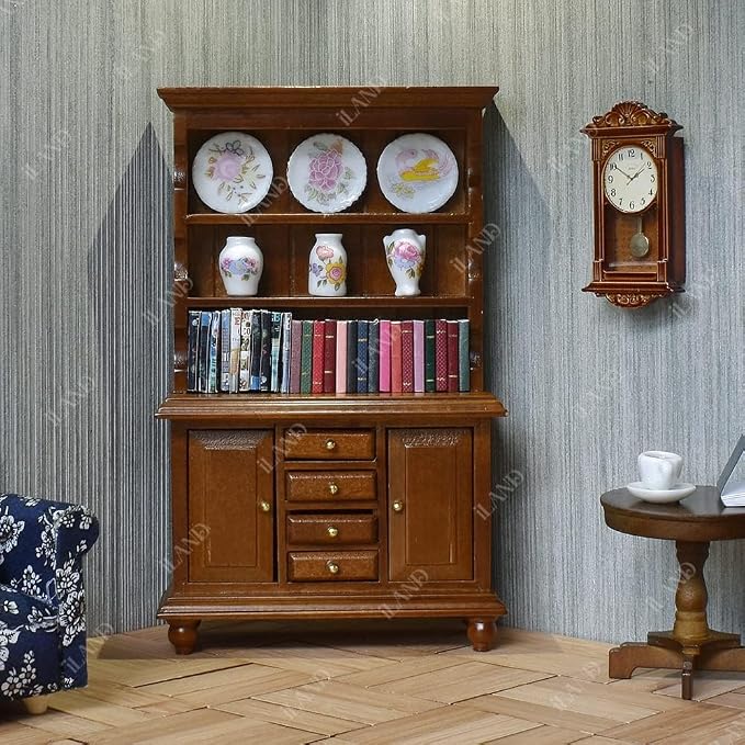 iLAND Miniature Dollhouse Accessories on 1:12 Scale, Grandfather Wall Clock and - Image 5