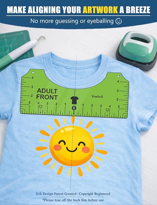 Vowlove Tshirt Ruler Guide for Vinyl Alignment: T Shirt Ruler to Center Design - Image 2