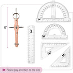 Mr. Pen- Geometry Set, Rose Gold & Pink | 6 Inch Swing Arm Protractor, Set - Image 4