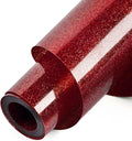 HTVRONT Red Glitter Heat Transfer Vinyl, Iron on Vinyl by HTVRONT