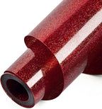 HTVRONT Red Glitter Heat Transfer Vinyl, Iron on Vinyl by HTVRONT