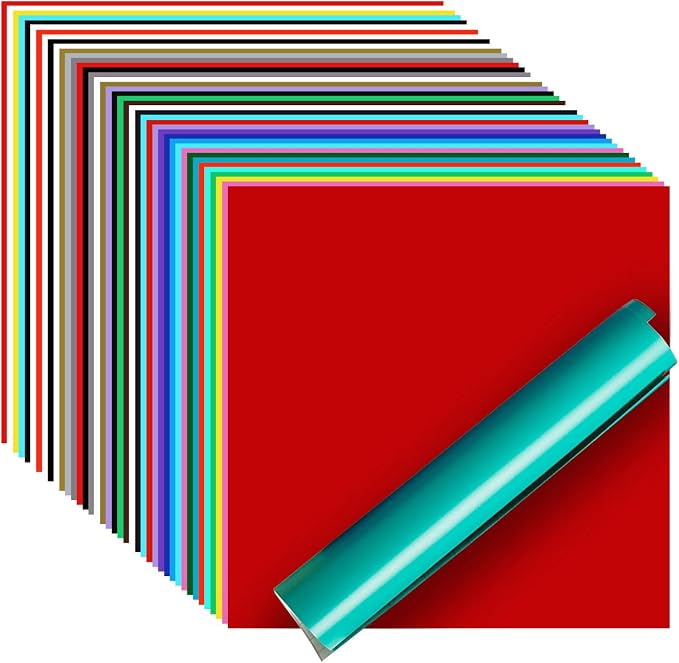 Permanent Vinyl, 40 Pack Permanent Adhesive Vinyl Sheets by IModeur