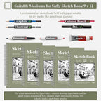 9 x 12 Sketchbook, 68lb/100gsm Sketch Pad 100 Sheets Spiral Bound Acid Free - Image 5