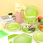 Qyeahkj 50 Guests Tennis Plates and Napkins Party Supplies Tennis Ball Birthday - Image 5