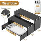 ANDGOO 6 Pcs Acrylic Display Risers, 2 Set Rectangular Display Stands, Acrylic - Image 3
