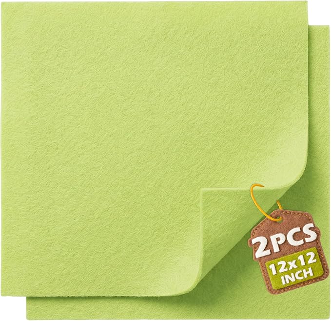 Apple Green Soft Felt Sheets for Crafts, 1.6mm Thick, Handmade Crafts, DIY by Grainear