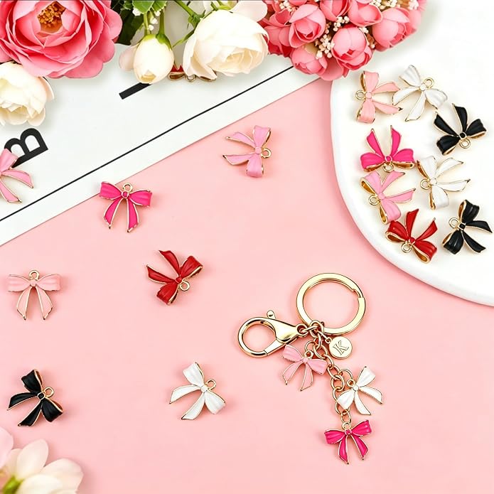 Bow Charms for Bracelet Jewelry Making Cute Bracelet Charms | 18Pcs, Bow Charms - Image 3