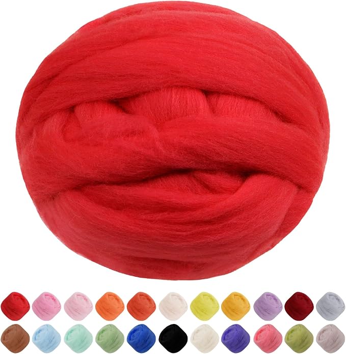 JeogYong Needle Felting Wool, 7.05oz Wool Roving Chunky Wool Yarn, Wet Felting by JeogYong