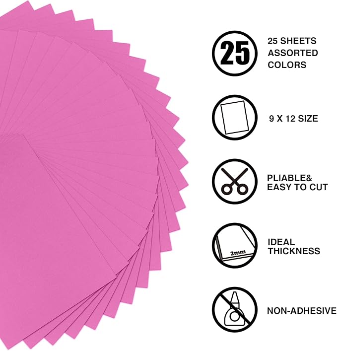 Pink Foam Sheets Crafts, 9 x 12 Inch 2mm Thick. 25 Pack Premium Pink Foam - Image 3