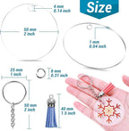 350Pcs Acrylic Keychain Blanks Clear Acrylic Round Ornament Blank - Image 5