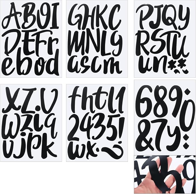 Outus 576 Pcs 8 Sheets Letters Stickers Vinyl Alphabet Number Decals Back to - Image 8