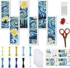 FREEBLOSS 6 Set 11CT Cross Stitch Bookmarks Kit Starry Sky Stamped Cross Stitch by FreeandCreativeCraftsArt